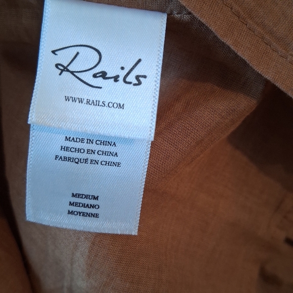 Rails Amabella Tigers Eye Camel And Brown   Short Sleeve Dress Size Medium - Picture 3 of 10